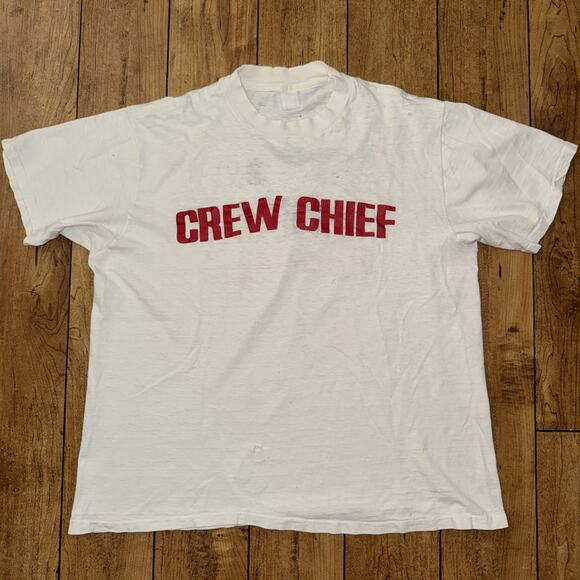 Vintage Distressed Single Stitch Racing T-Shirt Large White 21x24 - Picture 1 of 9